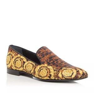 Versace Baroque Print Smoking Slippers Slip-On Shoes, Size EU 43 New +DustBag